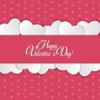 Happy Valentines Day Card with Heart. Vector Illustration