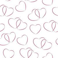 Happy Valentines Day Seamless Pattern Background with Heart. Vec vector