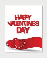 Happy Valentines Day Card. Vector Illustration