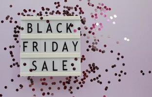 Black friday sale text on white lightbox photo