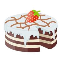 Fudgy Chocolate Cake vector