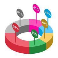 conceptos de gráfico de anillos vector