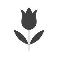 Tulip icon. Silhouette symbol. Negative space. Vector isolated illustration