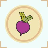 Beet color icon. Radish. Isolated vector illustration