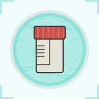 Medical tests jar color icon. Ointment container. Isolated vector illustration