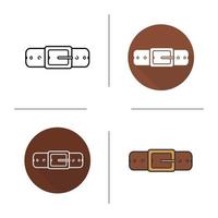 icono de cinturón de cuero. diseño plano, estilos lineales y de color. accesorio de hombre. cinturón de caballero aislado ilustraciones vectoriales vector