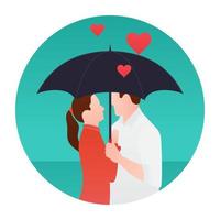 Couple Under Umbrella vector