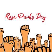 This is an illustration of a fist raised up as a form of support for Rosa Parks Day vector