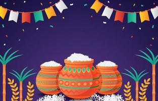 Happy Pongal Celebration Background vector