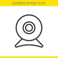 Webcam linear icon. Modern portable computer device thin line illustration. Web camera contour symbol. Vector isolated outline drawing