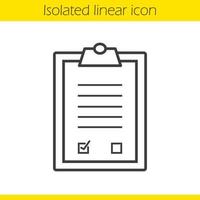 Agreement linear icon. Signed official document. Business paper with signature thin line illustration. Contract contour symbol. Vector isolated outline drawing