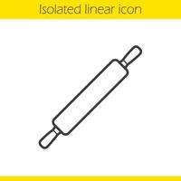 Rolling pin linear icon. Cooking instrument. Household kitchen device thin line illustration. Paste rolling pin contour symbol. Vector isolated outline drawing