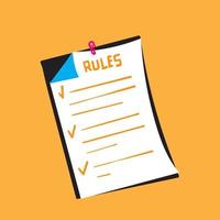 hand drawn Rules vector illustration. regulations checklist concept. Restricted graphic writing with law information. Society control guidelines and strategy for company. doodle