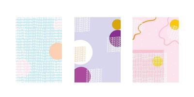 Abstract doodle geometric background with fun color pattern cartoon texture for brochure cover template design vector
