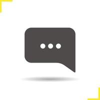 Chat bubble icon. Drop shadow message bubble silhouette symbol. Online communication symbol. Message. Vector isolated illustration