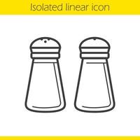 Salt and pepper shakers linear icon. Kitchenware. Cooking instruments thin line illustration. Salt and pepper shakers contour symbol. Vector isolated outline drawing