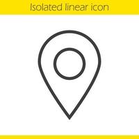 icono lineal de pinpointer. Ilustración de línea fina de puntero de mapa de ubicación. símbolo de contorno de marca de geolocalización. dibujo de contorno aislado vectorial vector