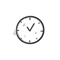 hand drawn Time and clock vector linear icons.Time management. Timer, speed, alarm, time management, calendar symbol illustration vector. doodle