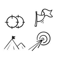 hand drawn Simple Set of Target and Goal Related Vector Line Icons doodle vector