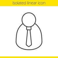 Businessman linear icon. Boss thin line illustration. Office worker contour symbol. Vector isolated outline drawing