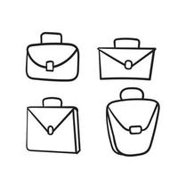 hand drawn doodle briefcase icon illustration vector isolated