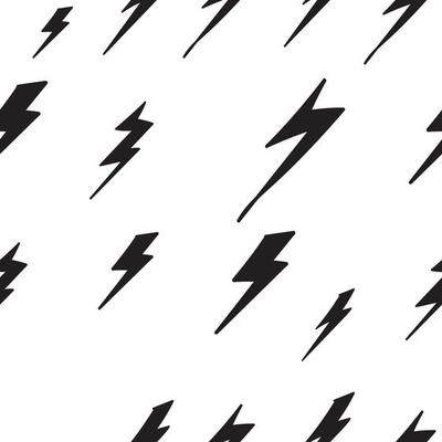 seamless pattern hand drawn thunder with doodle style