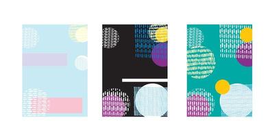 Abstract doodle geometric background with fun color pattern cartoon texture for brochure cover template design vector