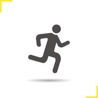 Runner icon. Drop shadow sprinter silhouette symbol. Running man. Vector isolated illustration