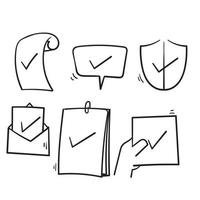 hand drawn Simple Set of Approve Related Vector Line Icons illustration. doodle style