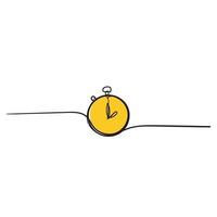 hand drawn Simple Set of Time Related Vector Line Icons. with doodle drawing style vector
