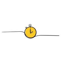 hand drawn Simple Set of Time Related Vector Line Icons. with doodle drawing style vector