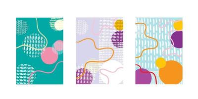 Abstract doodle geometric background with fun color pattern cartoon texture for brochure cover template design vector