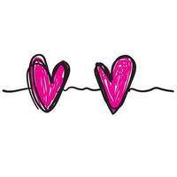 Tangled hand drawn love heart with doodle style thin line, divider shape vector