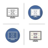 Human genome project icon. Flat design, linear and color styles. Dna strand research formula isolated vector illustrations