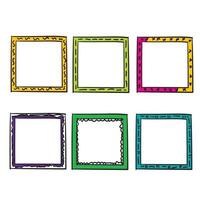 doodle frame collection with bright color handdrawn doodle style vector