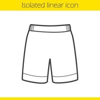 Shorts linear icon. Thin line illustration. Sport shorts contour symbol. Vector isolated outline drawing