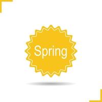 Spring sticker icon. Drop shadow silhouette symbol. Spring badge. Vector isolated illustration