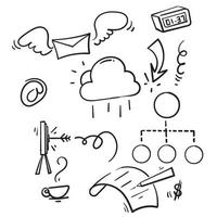 hand drawn doodle business infographic element illustration icon vector