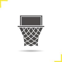 Basketball hoop icon. Drop shadow silhouette symbol. Vector isolated illustration