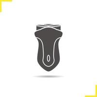 Electric shaver icon. Drop shadow silhouette symbol. Electric razor. Vector isolated illustration