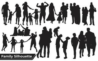 Collection of Family silhouettes vector