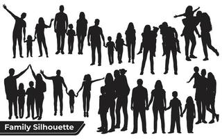 Collection of Family silhouettes vector