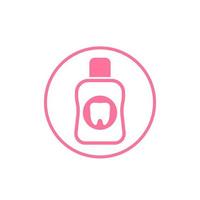 Mouthwash, mouth rinse icon, vector