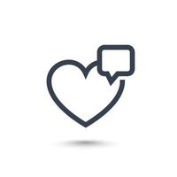 heart like with notification line icon on white vector