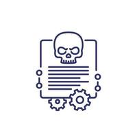 malware, cyber attack line icon vector