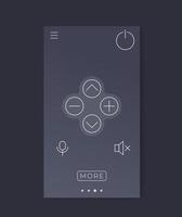 remote control for tv mobile app interface vector