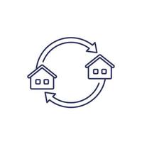 removal, moving in the new house line icon vector