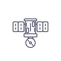 satellite icon on white, line vector