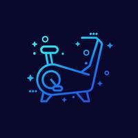 exercise bike line vector icon