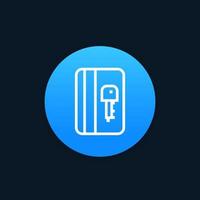 electronic pass, card key line icon vector